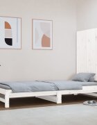 vidaXL Стенна табла за спалня бяла 825x3x90 см борово дърво масив
