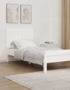 vidaXL Стенна табла за спалня бяла 955x3x60 см борово дърво масив