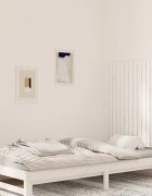 vidaXL Стенна табла за спалня бяла 955x3x90 см борово дърво масив