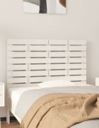 vidaXL Стенна табла за спалня бяла 96x3x63 см борово дърво масив