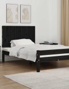 vidaXL Стенна табла за спалня черна 108x3x60 см борово дърво масив