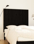vidaXL Стенна табла за спалня черна 1275x3x110см борово дърво масив