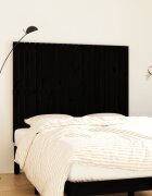 vidaXL Стенна табла за спалня черна 140x3x110 см борово дърво масив