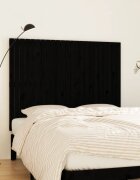 vidaXL Стенна табла за спалня черна 1465x3x110см борово дърво масив