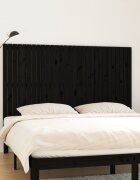 vidaXL Стенна табла за спалня черна 185x3x110 см борово дърво масив