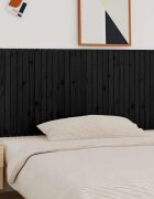 vidaXL Стенна табла за спалня черна 185x3x90 см борово дърво масив