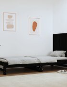 vidaXL Стенна табла за спалня черна 825x3x60 см борово дърво масив