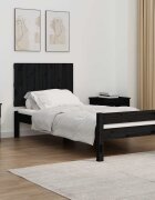 vidaXL Стенна табла за спалня черна 955x3x60 см борово дърво масив