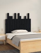 vidaXL Стенна табла за спалня черна 955x3x80 см борово дърво масив