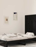 vidaXL Стенна табла за спалня черна 955x3x90 см борово дърво масив