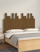vidaXL Стенна табла за спалня меденокафява 1275x3x80 см бор масив