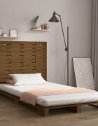 vidaXL Стенна табла за спалня меденокафява 141x3x915 см бор масив