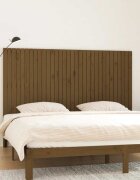 vidaXL Стенна табла за спалня меденокафява 204x3x110 см бор масив