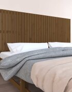 vidaXL Стенна табла за спалня меденокафява 204x3x90 см бор масив