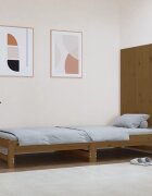vidaXL Стенна табла за спалня меденокафява 825x3x90 см бор масив