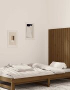 vidaXL Стенна табла за спалня меденокафява 955x3x90 см бор масив