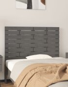 vidaXL Стенна табла за спалня сива 106x3x63 см борово дърво масив