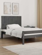 vidaXL Стенна табла за спалня сива 108x3x60 см борово дърво масив