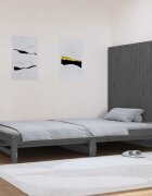 vidaXL Стенна табла за спалня сива 108x3x90 см борово дърво масив