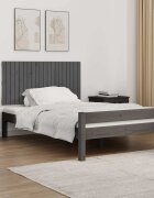 vidaXL Стенна табла за спалня сива 1275x3x60 см борово дърво масив