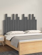 vidaXL Стенна табла за спалня сива 1275x3x80 см борово дърво масив