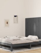 vidaXL Стенна табла за спалня сива 1275x3x90 см борово дърво масив