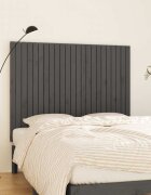 vidaXL Стенна табла за спалня сива 1465x3x110см борово дърво масив