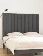 vidaXL Стенна табла за спалня сива 166x3x110 см борово дърво масив