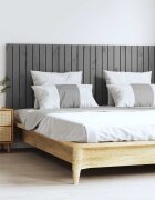 vidaXL Стенна табла за спалня сива 166x3x60 см борово дърво масив