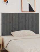 vidaXL Стенна табла за спалня сива 166x3x90 см борово дърво масив