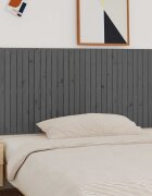 vidaXL Стенна табла за спалня сива 185x3x90 см борово дърво масив
