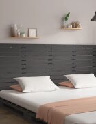 vidaXL Стенна табла за спалня сива 206x3x915 см борово дърво масив