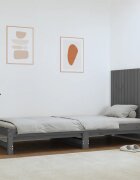 vidaXL Стенна табла за спалня сива 825x3x60 см борово дърво масив