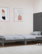vidaXL Стенна табла за спалня сива 825x3x90 см борово дърво масив