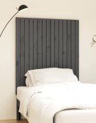 vidaXL Стенна табла за спалня сива 955x3x110 см борово дърво масив