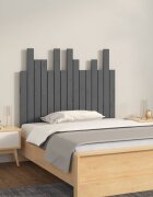vidaXL Стенна табла за спалня сива 955x3x80 см борово дърво масив