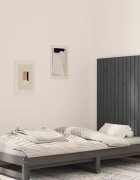 vidaXL Стенна табла за спалня сива 955x3x90 см борово дърво масив