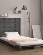 vidaXL Стенна табла за спалня сива 96x3x915 см борово дърво масив