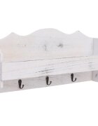 vidaXL Стенна закачалка за палта бяла 50x10x23 см дърво