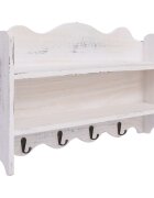 vidaXL Стенна закачалка за палта бяла 50x10x30 см дърво