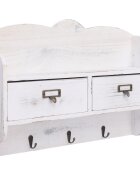 vidaXL Стенна закачалка за палта бяла 50x10x34 см дърво