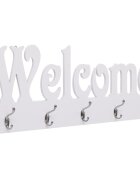 vidaXL Стенна закачалка за палта WELCOME бяла 74x295 см