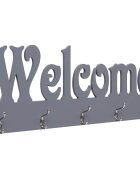 vidaXL Стенна закачалка за палта WELCOME сива 74x295 см
