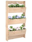 vidaXL Стенни кашпи 3 нива 60x185x110 см бор масивна дървесина