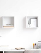 vidaXL Стенни кубични рафтове 2 бр бели 26x15x26 см