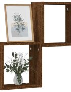 vidaXL Стенни кубични рафтове 2 бр. кафяв дъб 30x15x30 cm