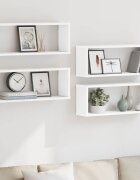 vidaXL Стенни кубични рафтове 4 бр бели 60x15x23см инженерно дърво
