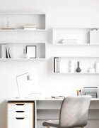 vidaXL Стенни кубични рафтове 4 бр бели 80x15x265см инженерно дърво