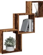 vidaXL стенни кубични рафтове от старо дърво 68x15x68 см
