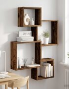 vidaXL Стенни Кутиеви Рафтчета Монтиране на стена Старо дърво